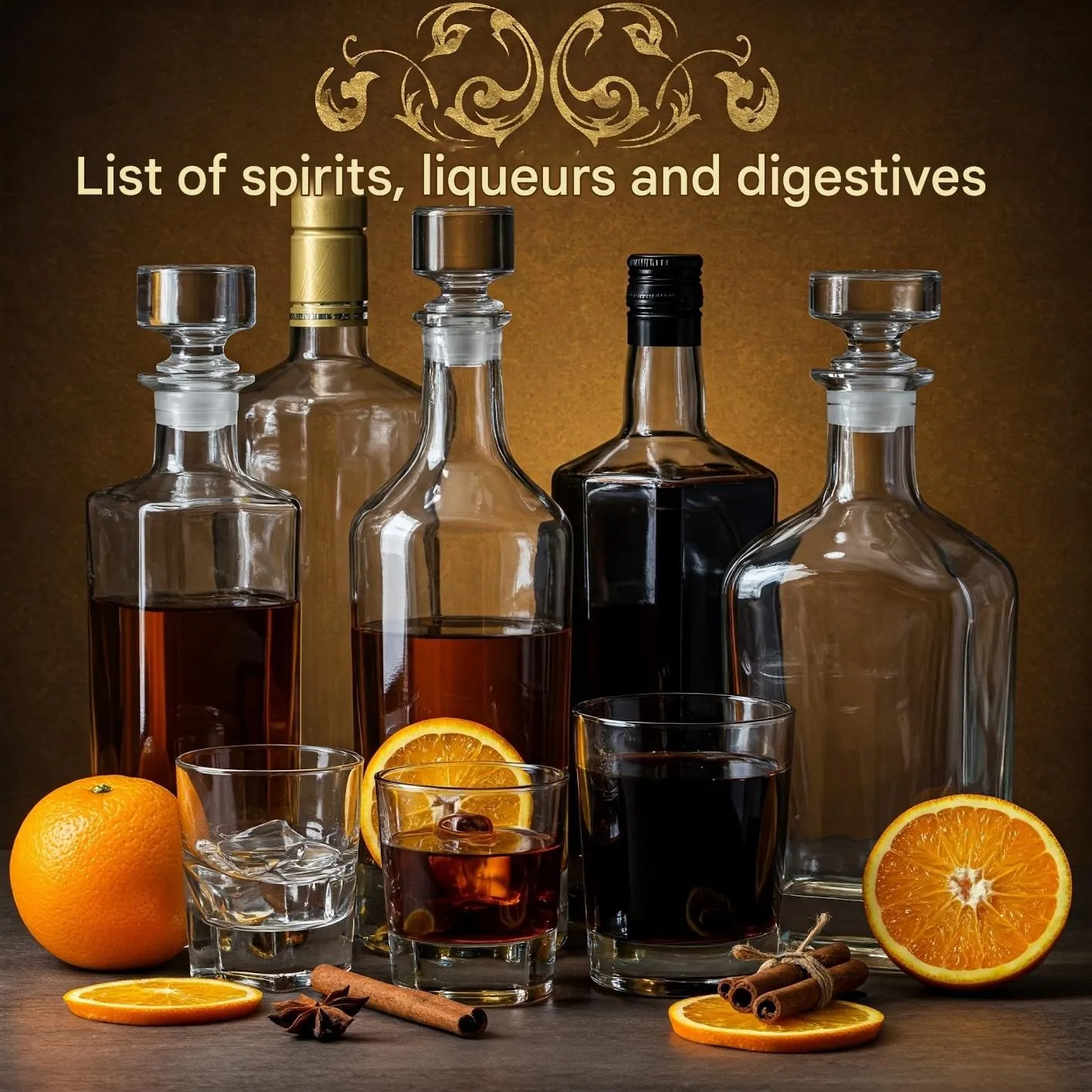 List of spirits liqueurs and digestives og Checchino dal 1887